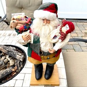 Large American Craftsman Carpenter Collectible Table Top Santa Figure 21” Tall